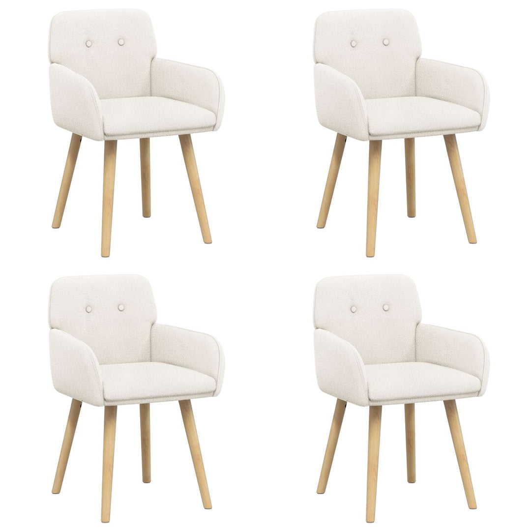 Spisestole 4 pcs Bouclé Cremefarvet 59 x 57 x 85 cm