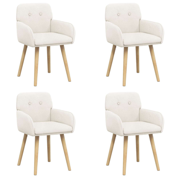 Spisestole 4 pcs Bouclé Cremefarvet 59 x 57 x 85 cm