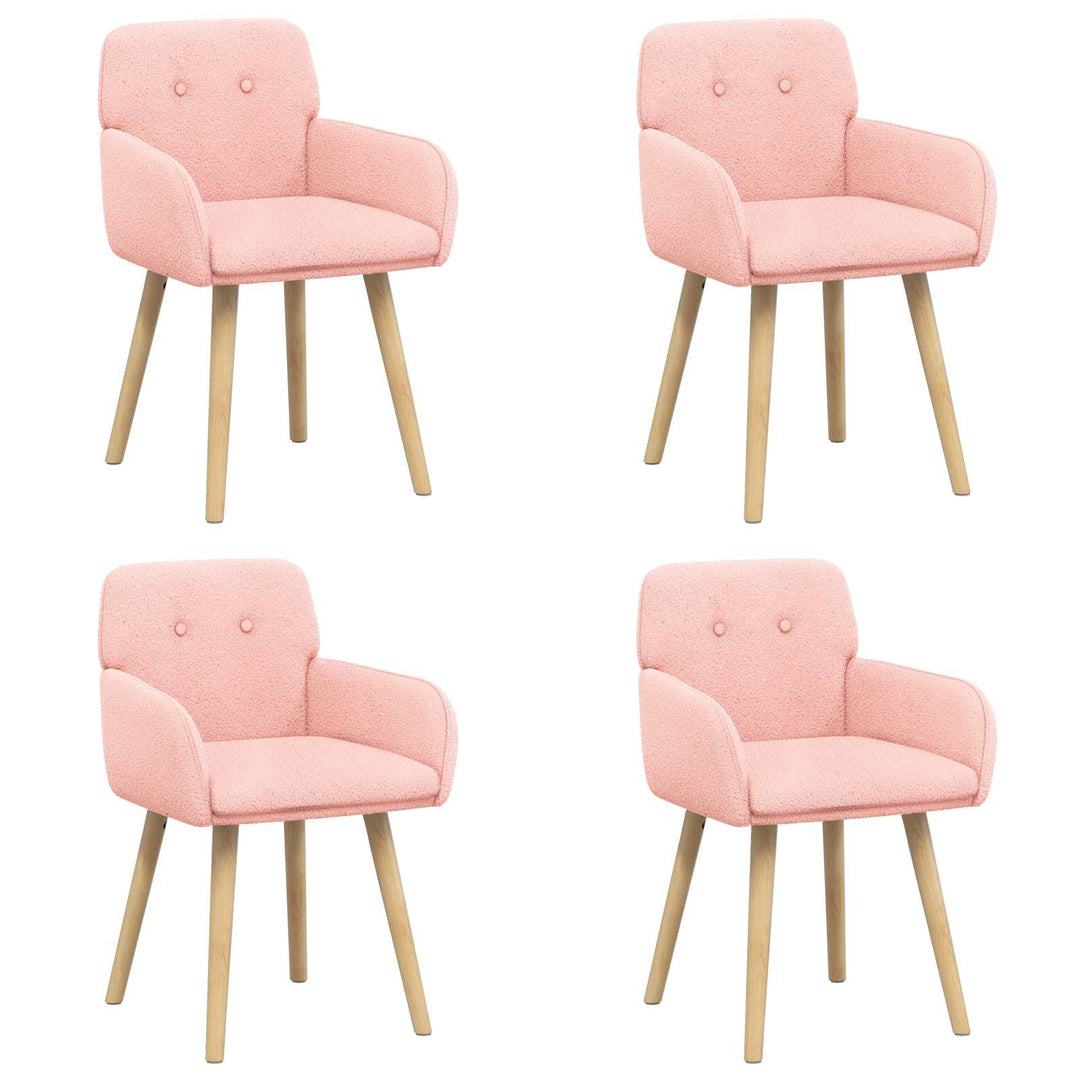 Spisestole 4 stk. Bouclé Lyserød 59 x 57 x 85 cm