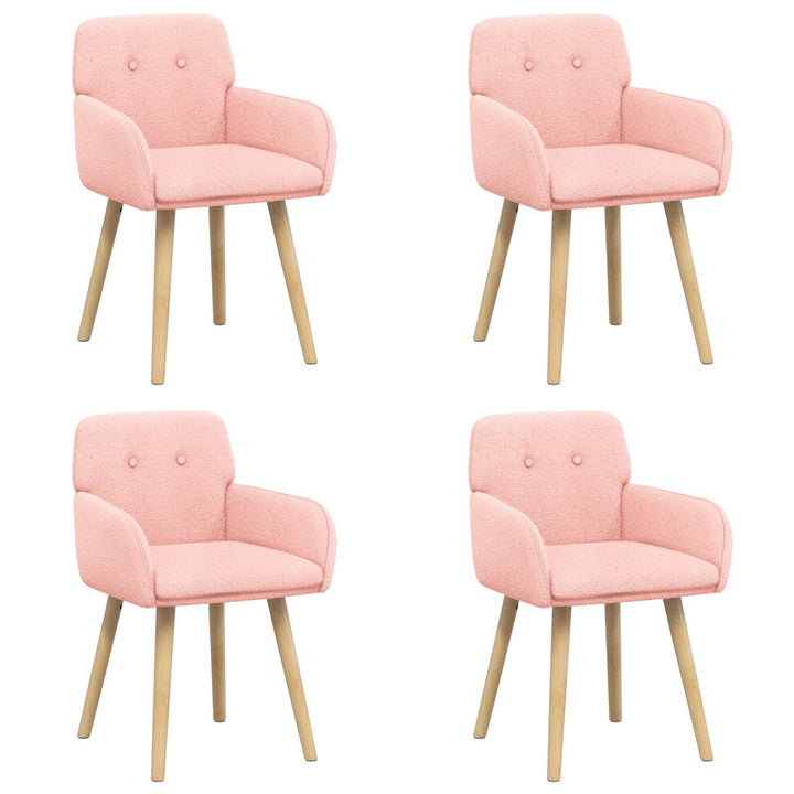 Spisestole 4 stk. Bouclé Lyserød 59 x 57 x 85 cm