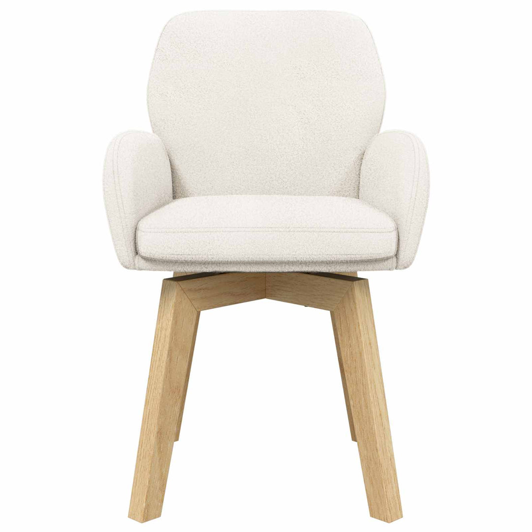 Spisestole 6 stk. Bouclé Cremefarvet 59 x 57 x 85 cm