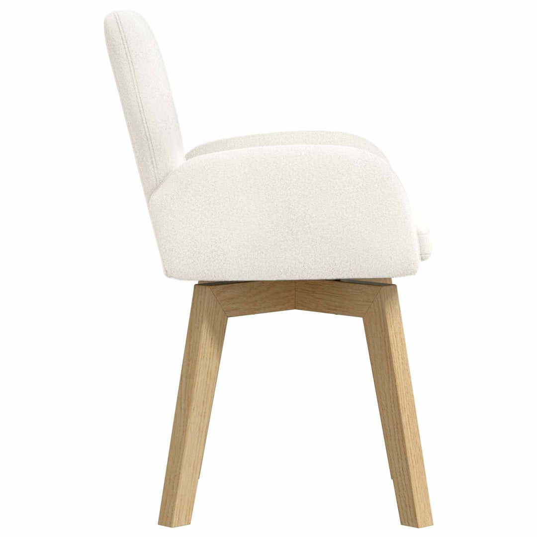 Spisestole 6 stk. Bouclé Cremefarvet 59 x 57 x 85 cm