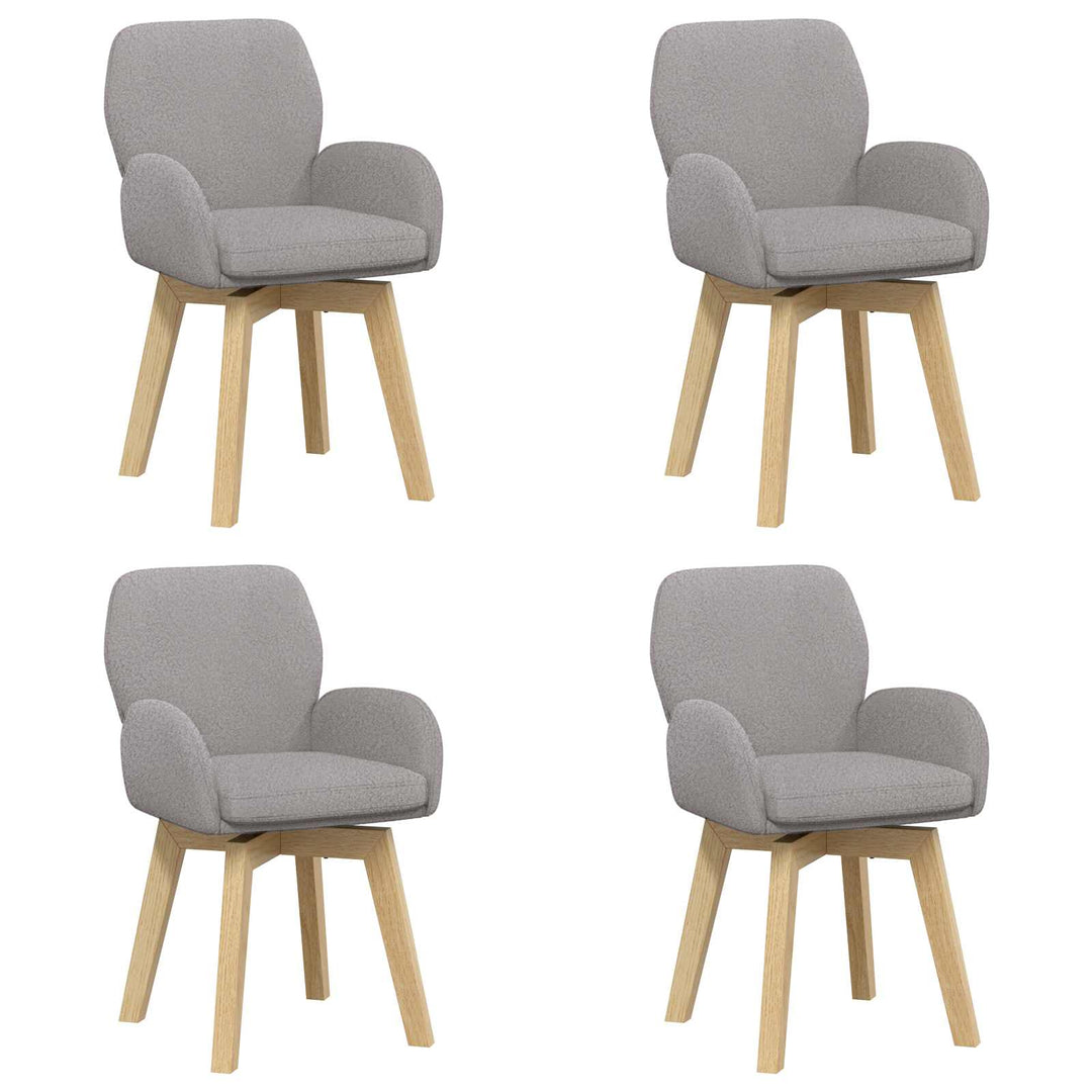 Svingende Spisestole 4 pcs Bouclé Lysegrå 54 x 58 x 87 cm
