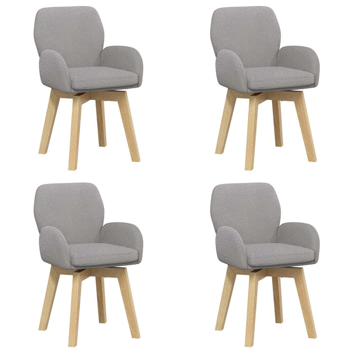 Svingende Spisestole 4 pcs Bouclé Lysegrå 54 x 58 x 87 cm