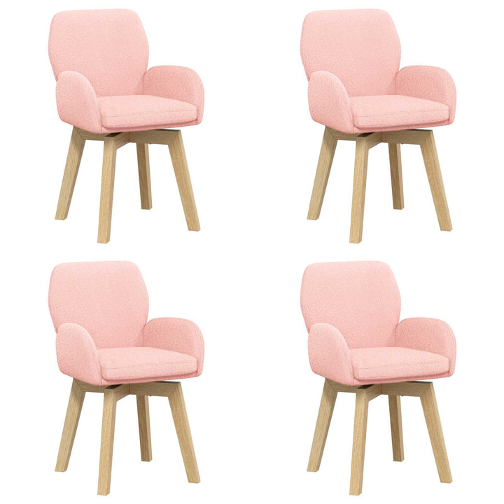 Svingende Spisestole 4 pcs Bouclé Lyserød 54 x 58 x 87 cm