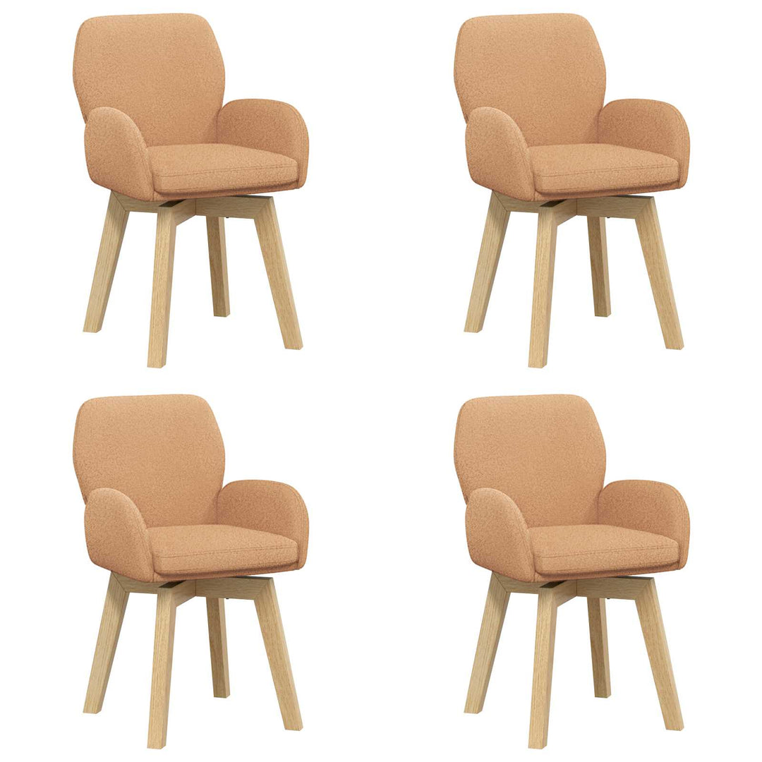 Svingende Spisestole 4 pcs Bouclé Beige 54 x 58 x 87 cm
