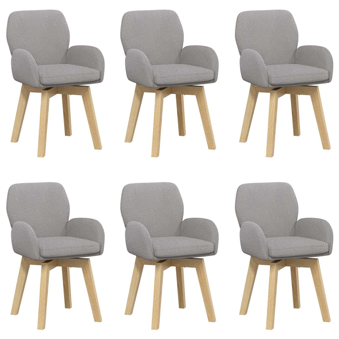 Svingende Spisestole 6 pcs Bouclé Lysegrå 54 x 58 x 87 cm