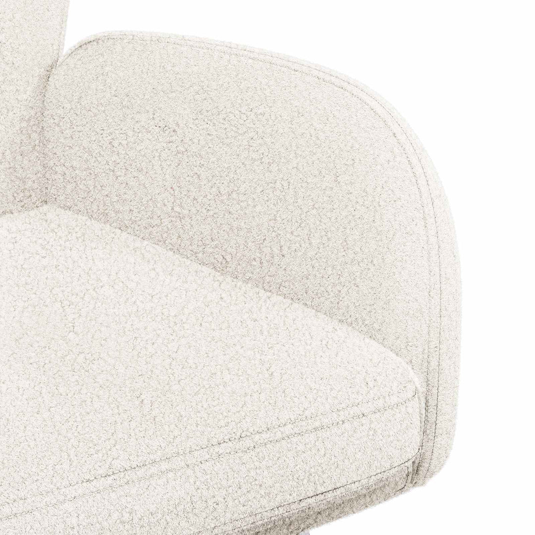 Svingende Spisestole 6 stk. Bouclé Cremefarvet 54 x 58 x 87 cm