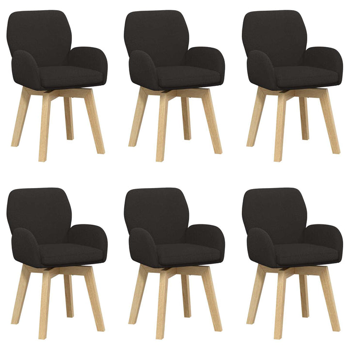 Svingende Spisestole 6 pcs Bouclé Sort 54 x 58 x 87 cm