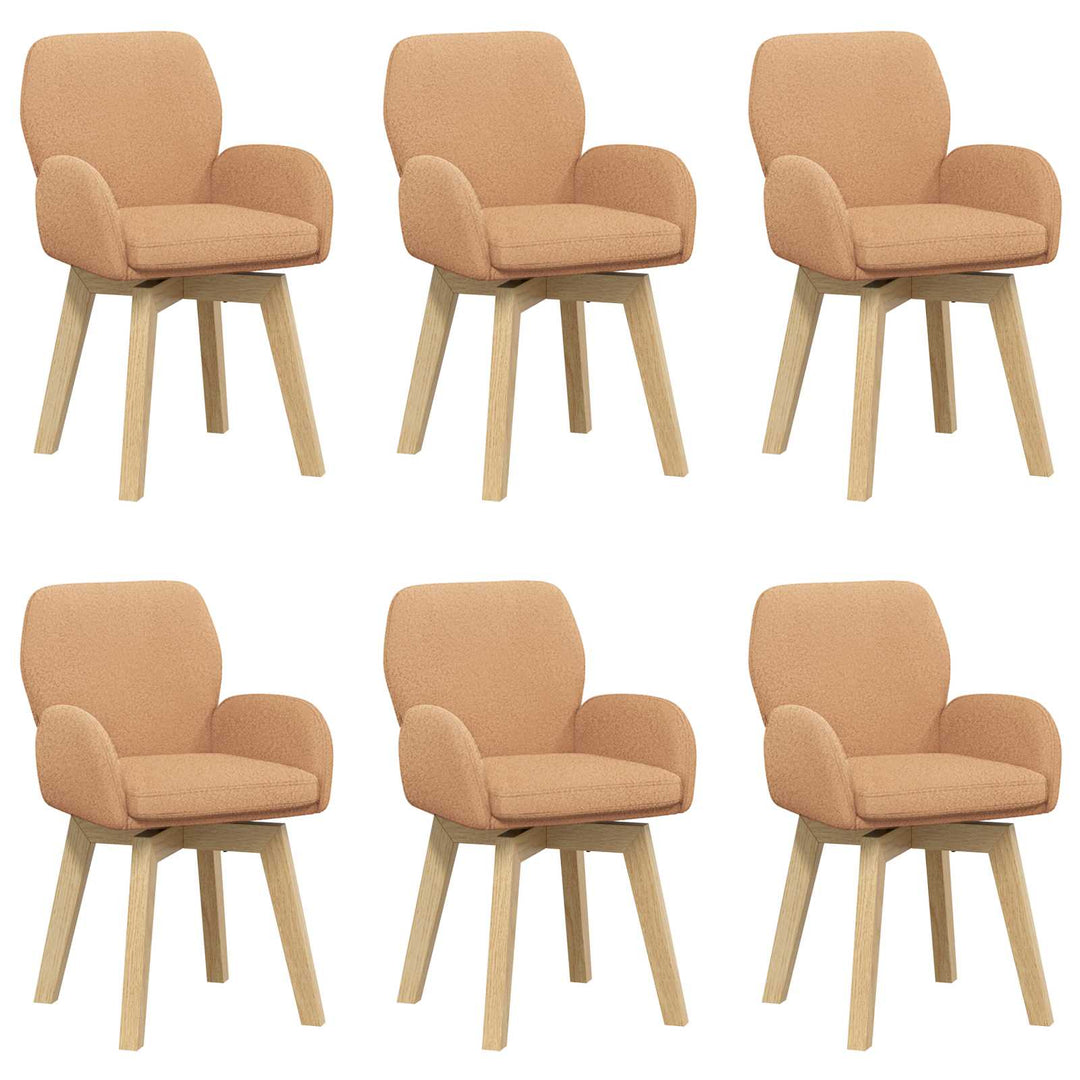 Svingende Spisestole 6 pcs Bouclé Beige 54 x 58 x 87 cm