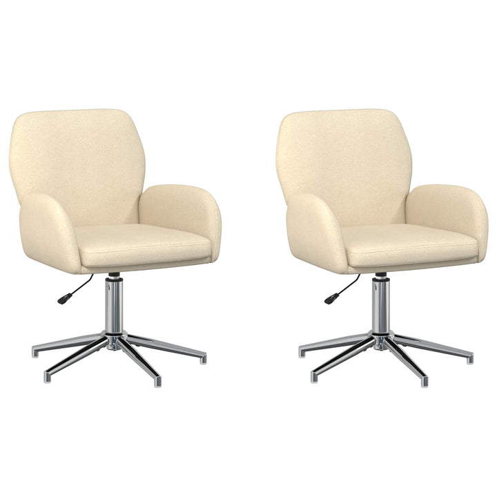Drejestole 2 stk. 54 x 58 x 90 cm Cremefarvet Stof