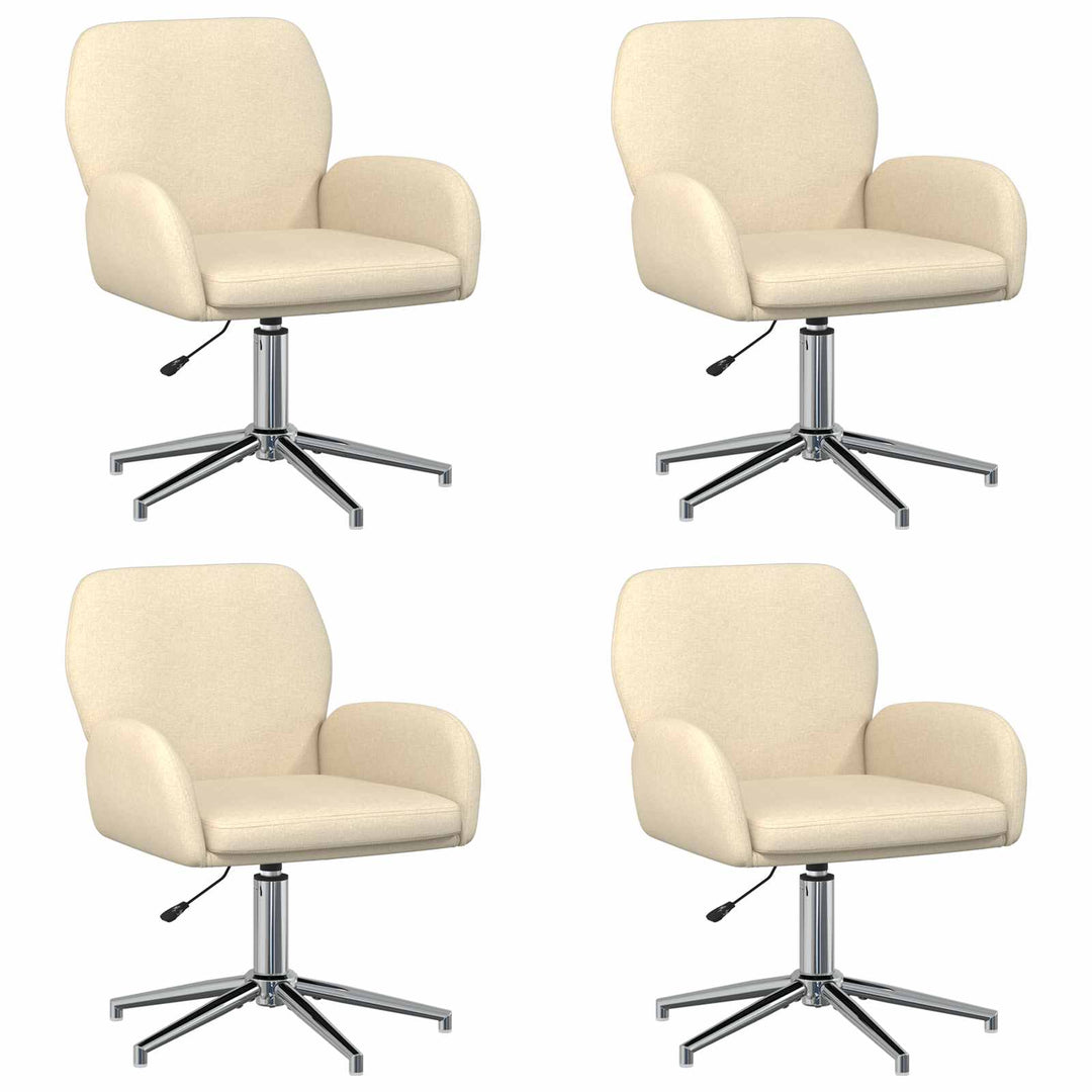 Drejestole 4 stk. 54 x 58 x 90 cm Cremefarvet Stof