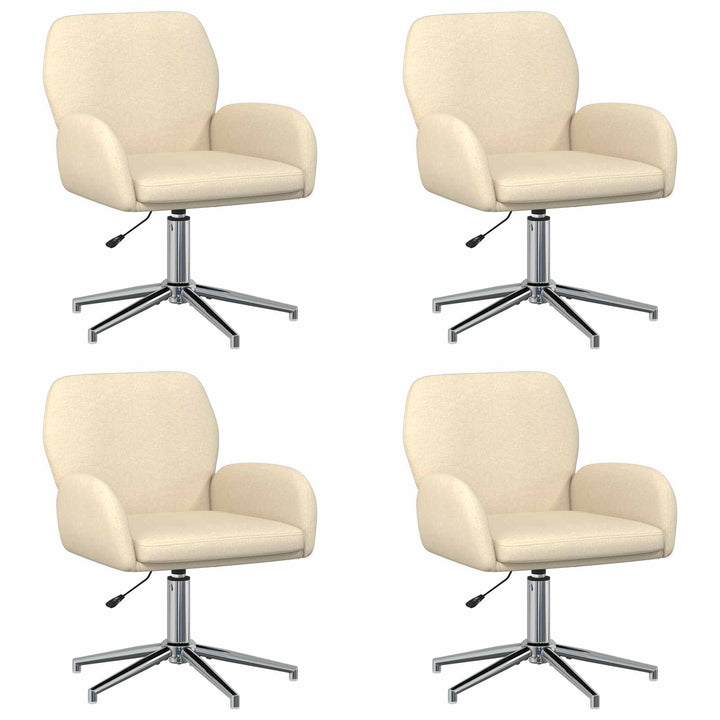 Drejestole 4 stk. 54 x 58 x 90 cm Cremefarvet Stof