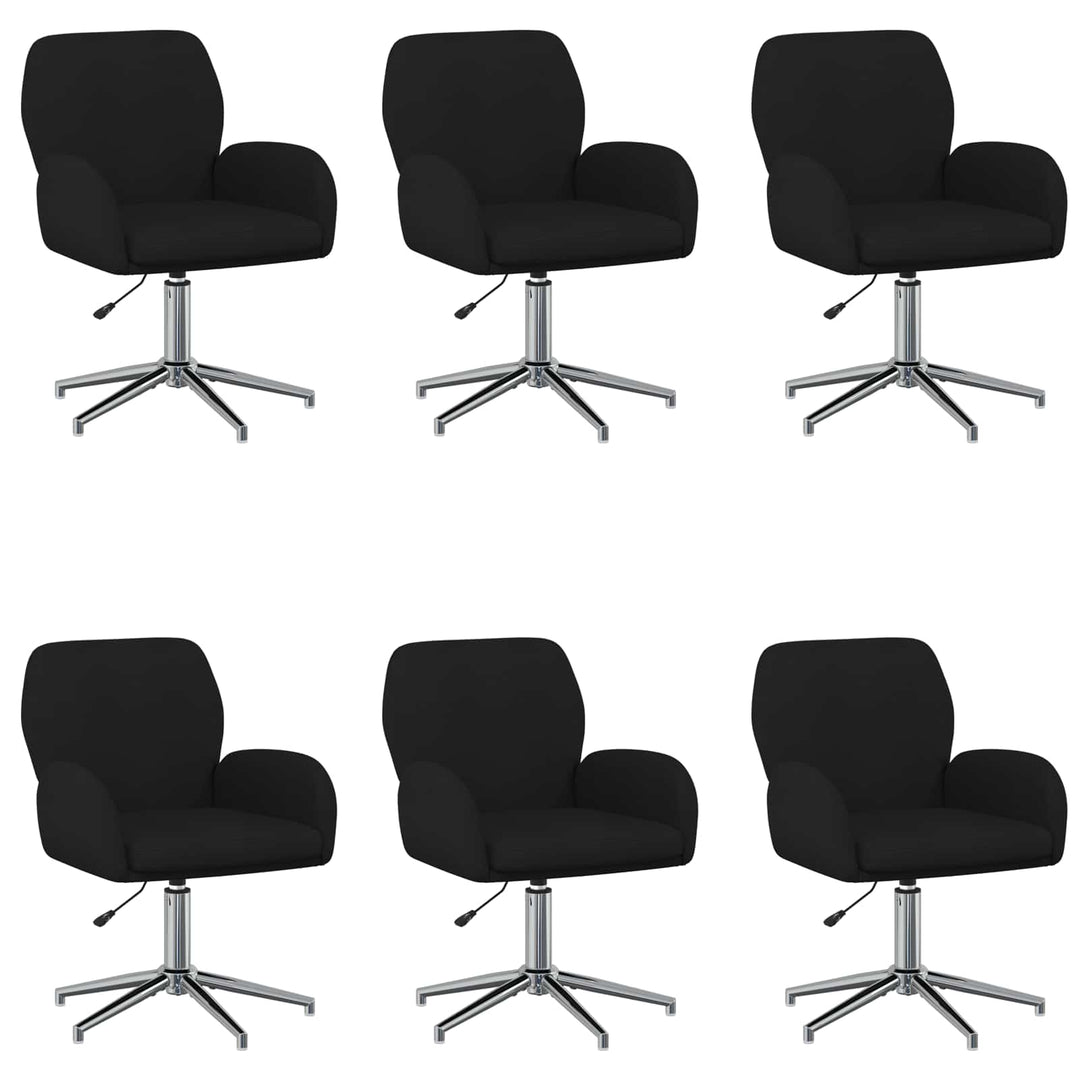 Drejestole 6 stk. 54 x 58 x 90 cm Sort Stof