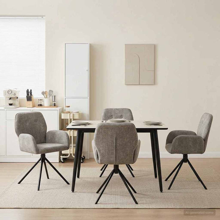 Svingende Spisestole 4 pcs Faux Suede Læder Lysegrå