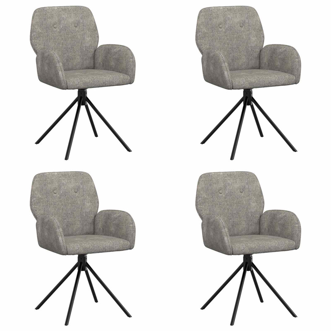 Svingende Spisestole 4 pcs Faux Suede Læder Lysegrå