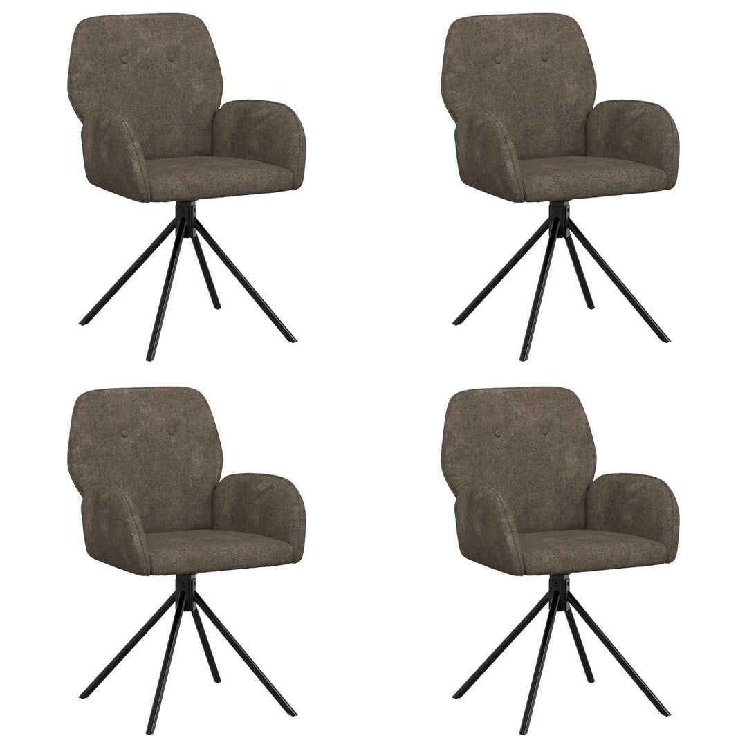 Svingende Spisestole 4 pcs Faux Suede Læder Mørkegrå