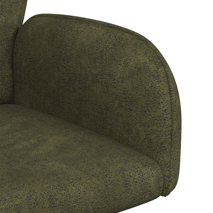 Svingende Spisestole 4 stk. Faux Suede Læder Army Grøn