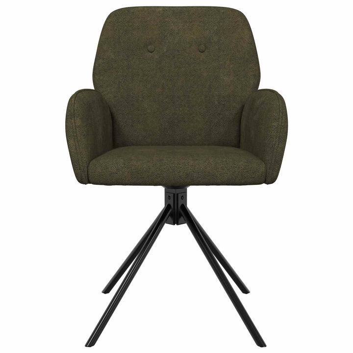 Svingende Spisestole 4 stk. Faux Suede Læder Army Grøn