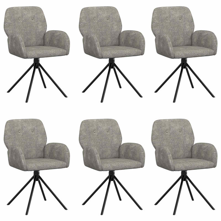 Svingende Spisestole 6 pcs Faux Suede Læder Lysegrå