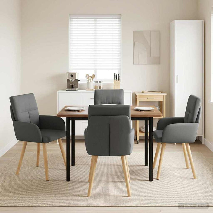 Spisestole 4 pcs Stof Mørkegrå 60 x 56 x 96 cm