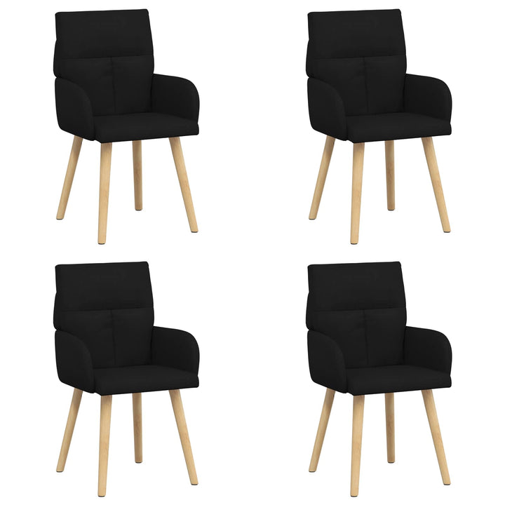 Spisestole 4 pcs Stof Sort 60 x 56 x 96 cm