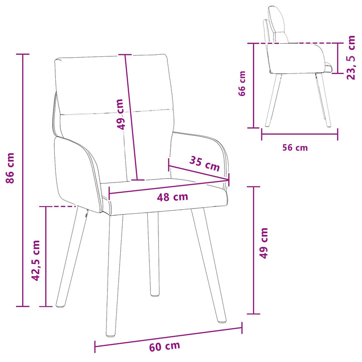 Spisestole 4 stk. Stof Mørkegrøn 60 x 56 x 96 cm