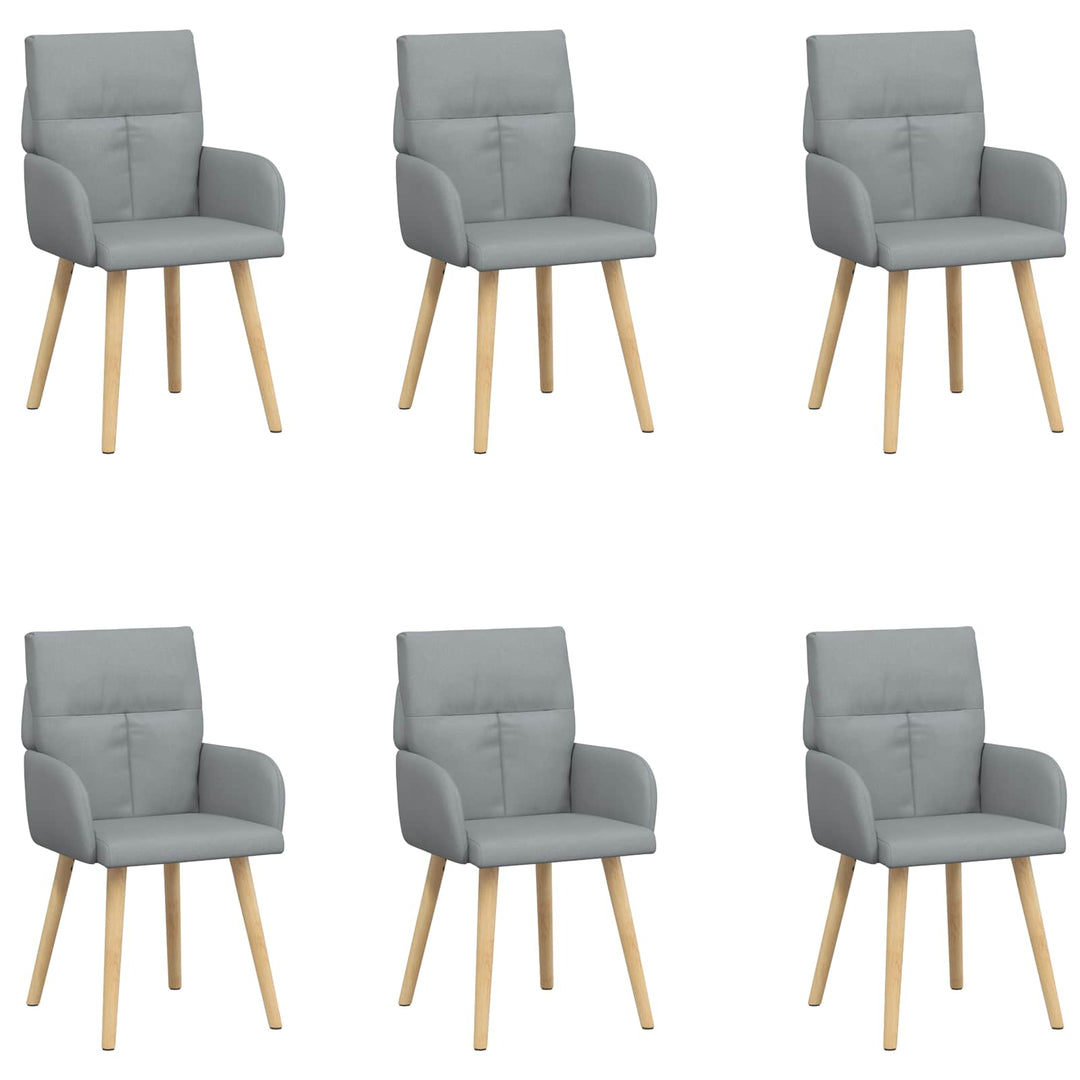 Spisestole 6 pcs Stof Lysegrå 60 x 56 x 96 cm