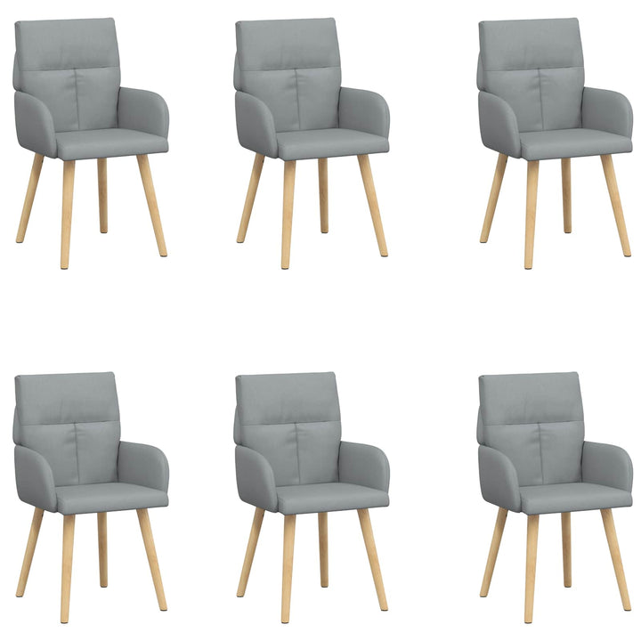 Spisestole 6 pcs Stof Lysegrå 60 x 56 x 96 cm