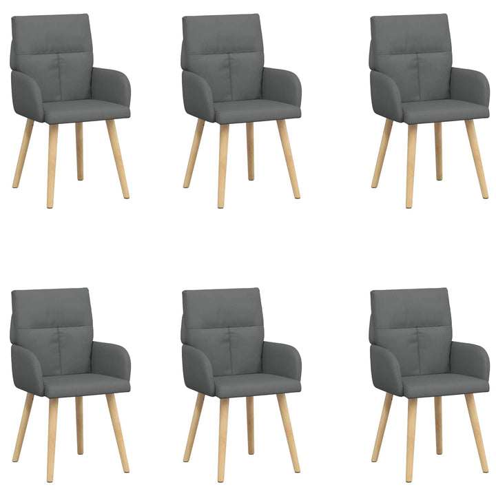 Spisestole 6 pcs Stof Mørkegrå 60 x 56 x 96 cm