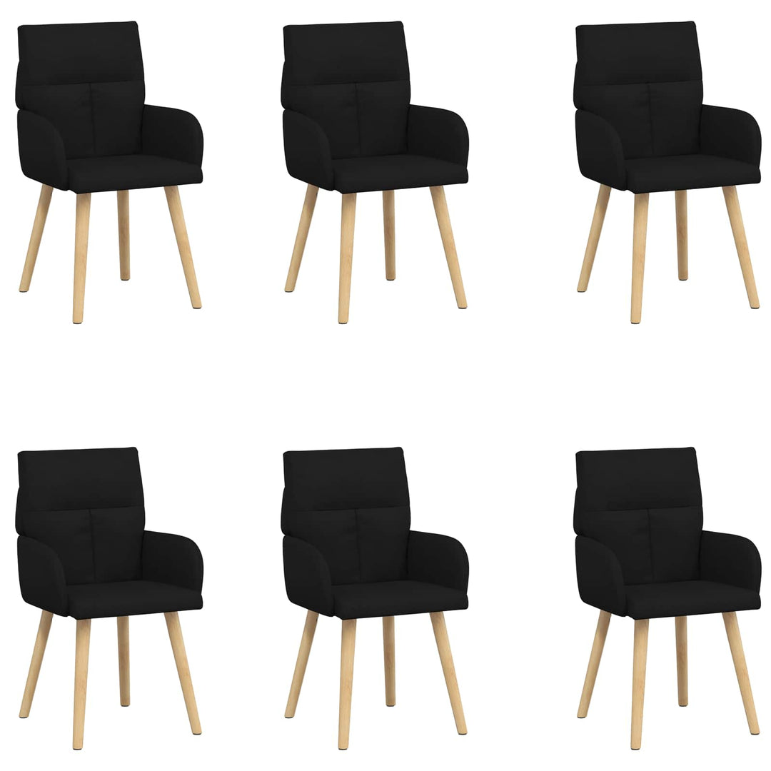 Spisestole 6 pcs Stof Sort 60 x 56 x 96 cm