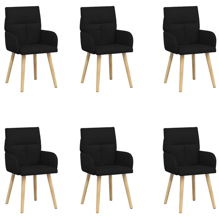 Spisestole 6 pcs Stof Sort 60 x 56 x 96 cm