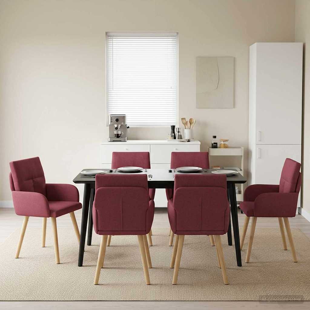 Spisestole 6 pcs Stof Vinrød 60 x 56 x 96 cm