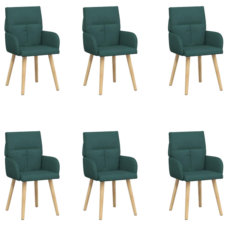 Spisestole 6 stk. Stof Mørkegrøn 60 x 56 x 96 cm