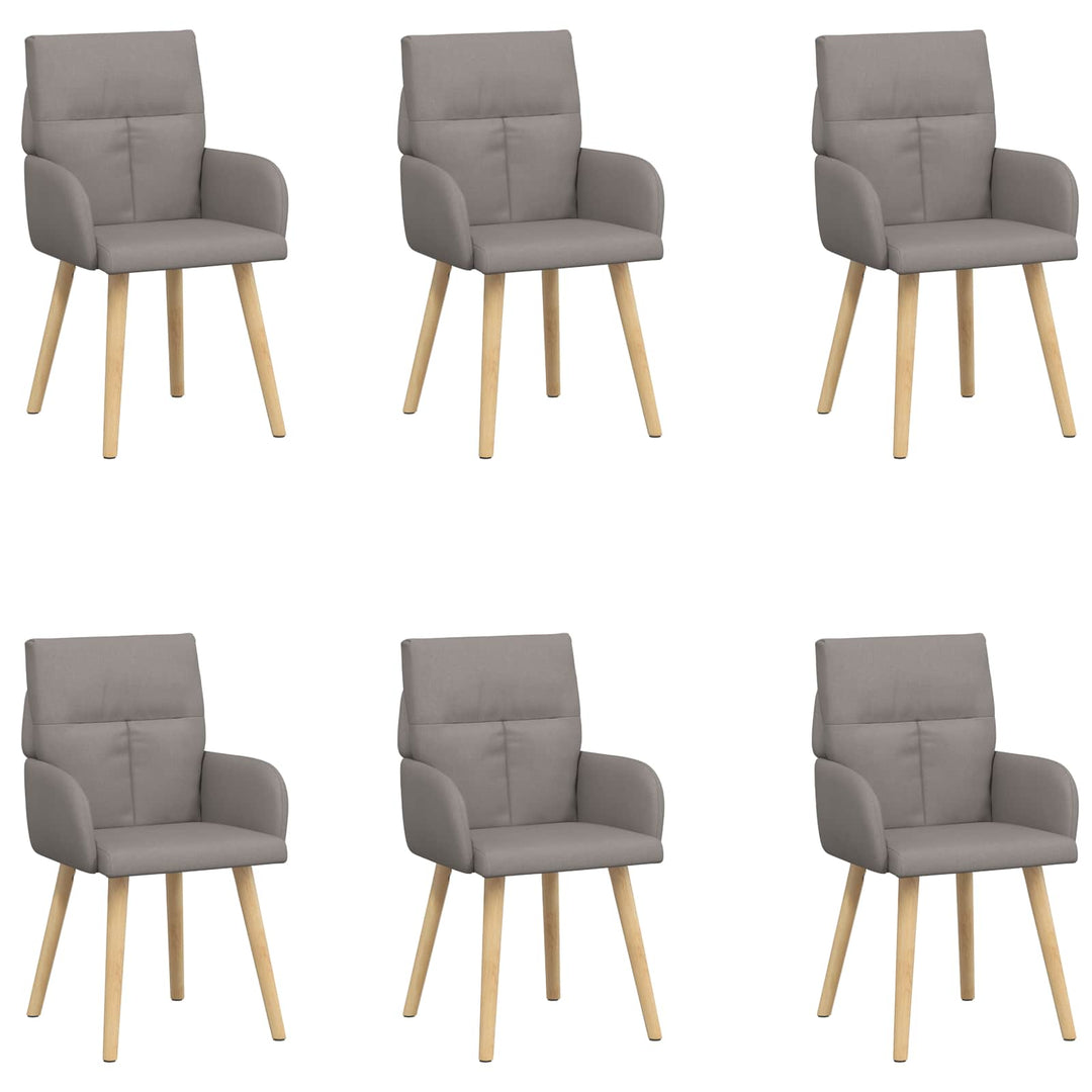 Spisestole 6 pcs Stof Gråbrun 60 x 56 x 96 cm