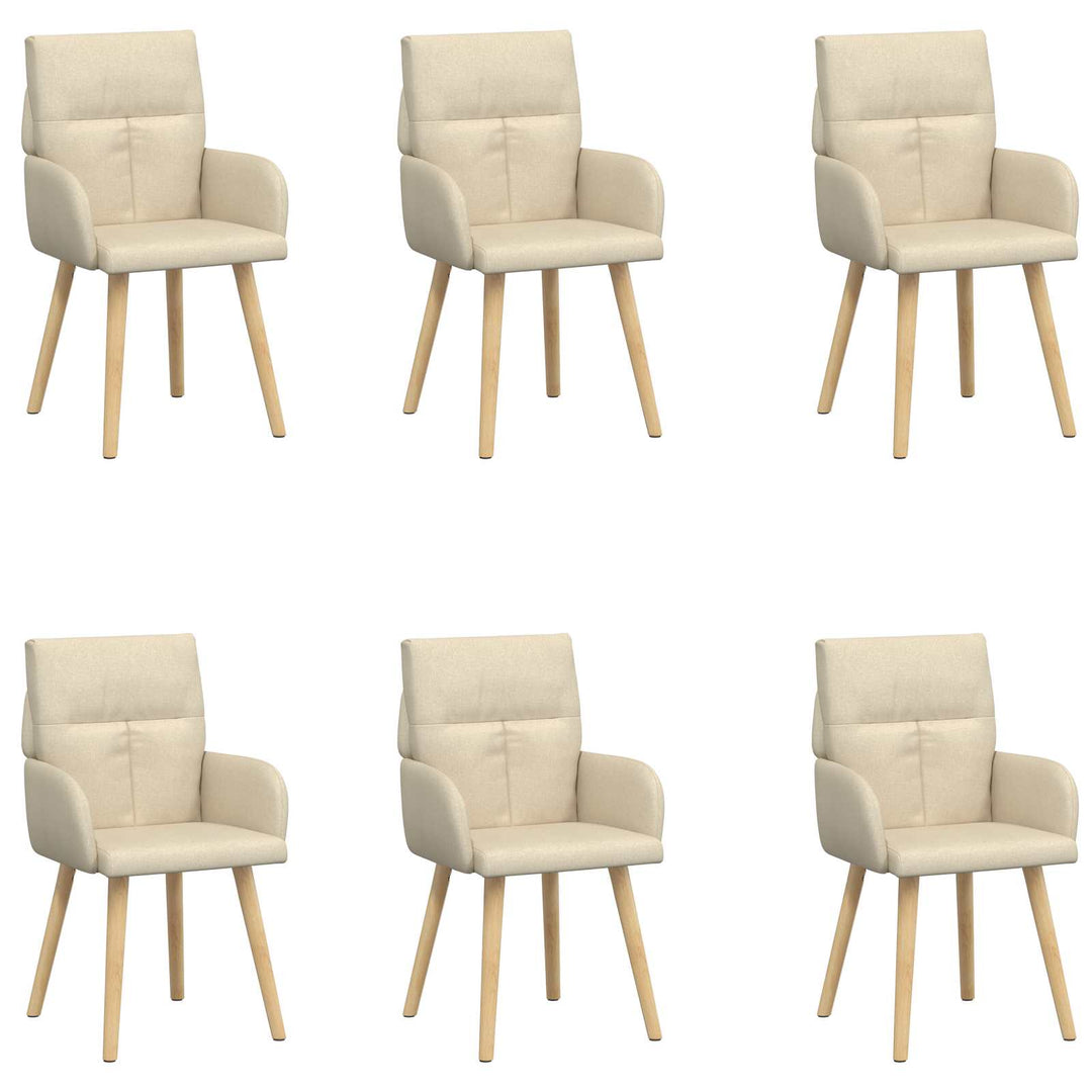 Spisestole 6 stk. Stof Cremefarvet 60 x 56 x 96 cm