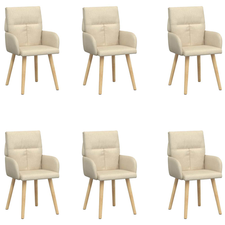 Spisestole 6 stk. Stof Cremefarvet 60 x 56 x 96 cm