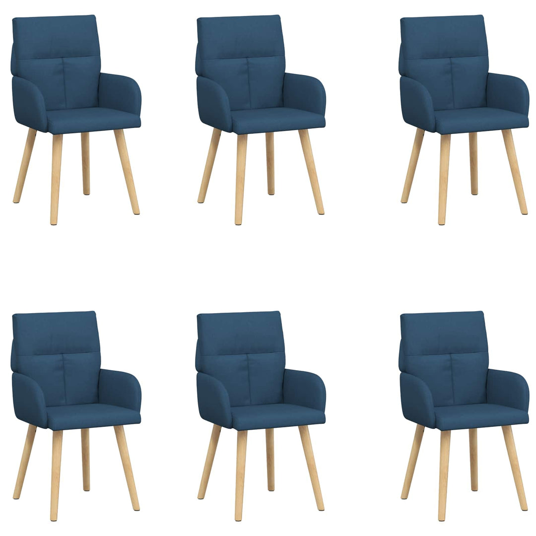 Spisestole 6 pcs Stof Blå 60 x 56 x 96 cm
