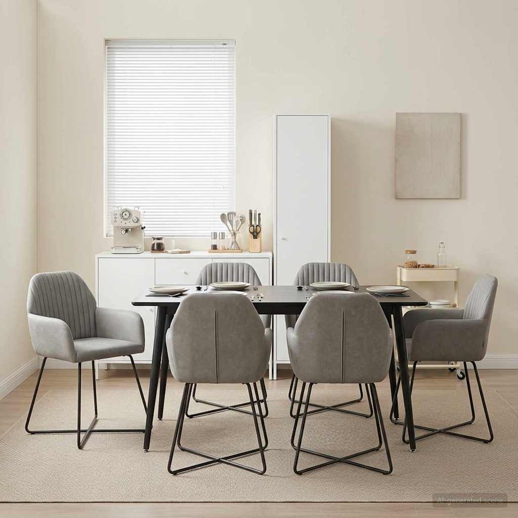 Spisestole 4 stk. Fløjl Lysegrå 55 x 50 x 84 cm