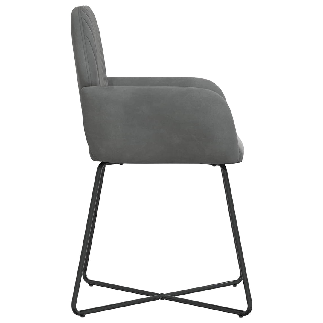 Spisestole 4 stk. Fløjl Mørkegrå 55 x 50 x 84 cm