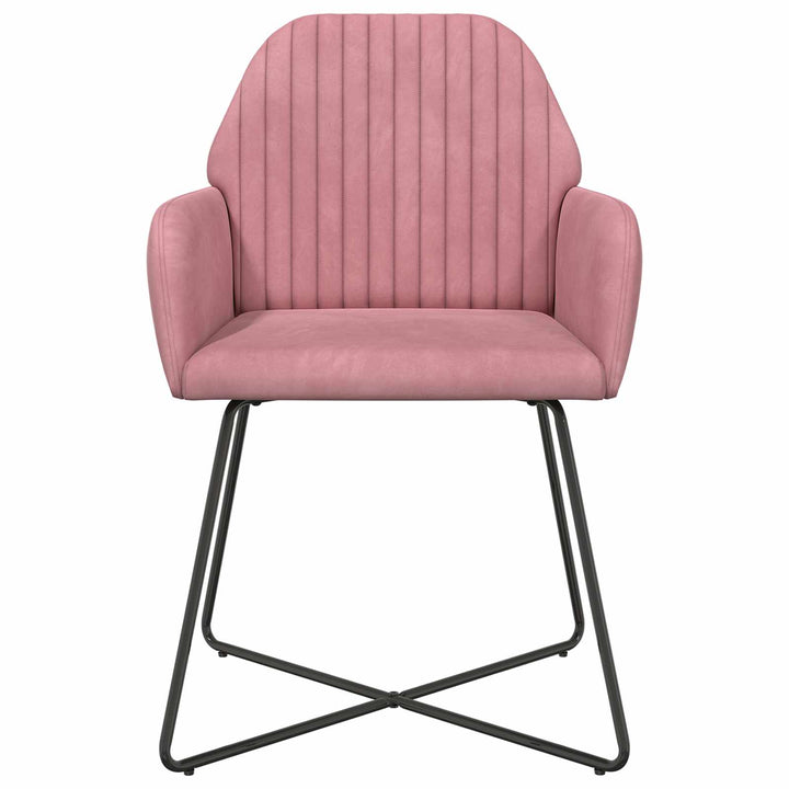 Spisestole 4 pcs Fløjl Lyserød 55 x 50 x 84 cm