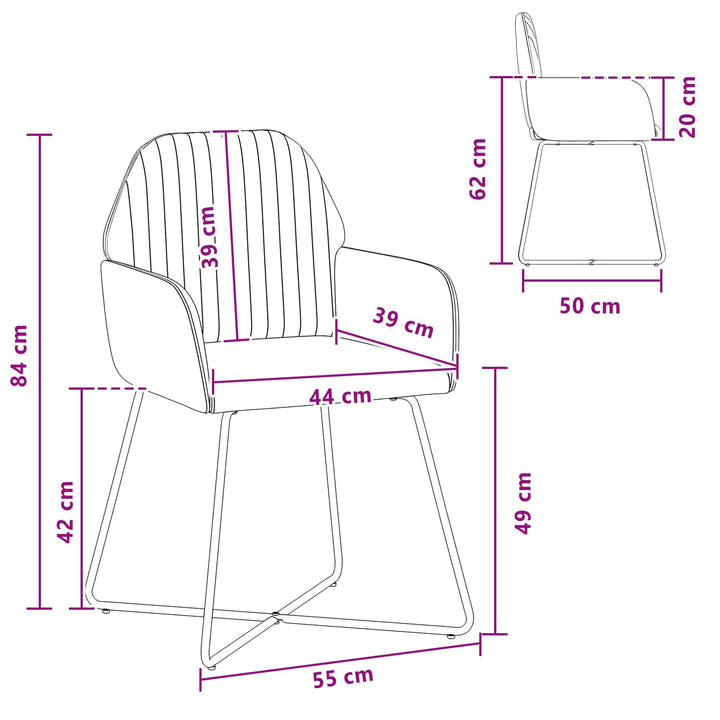 Spisestole 4 stk. Fløjl Sort 55 x 50 x 84 cm