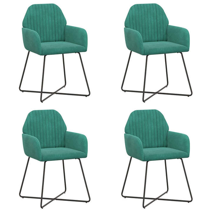 Spisestole 4 pcs Fløjl Turkis 55 x 50 x 84 cm