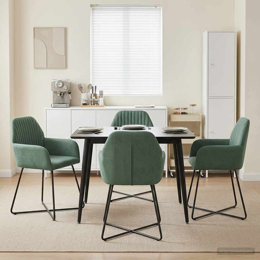 Spisestole 4 pcs Fløjl Havgrøn 55 x 50 x 84 cm