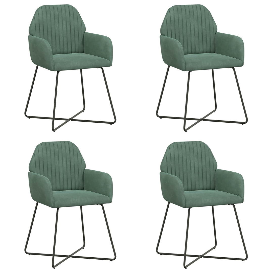 Spisestole 4 pcs Fløjl Havgrøn 55 x 50 x 84 cm