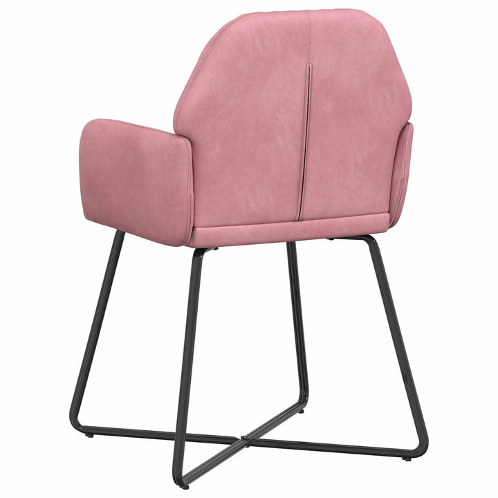 Spisestole 6 pcs Fløjl Lyserød 55 x 50 x 84 cm