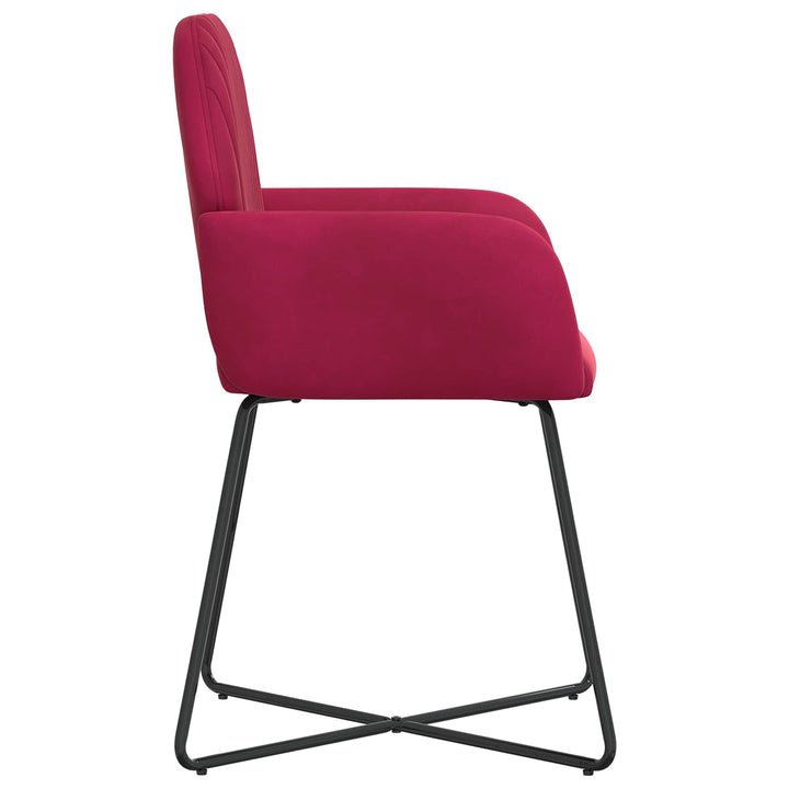 Spisestole 6 pcs Fløjl Vinrød 55 x 50 x 84 cm