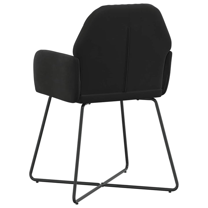 Spisestole 6 stk. Fløjl Sort 55 x 50 x 84 cm