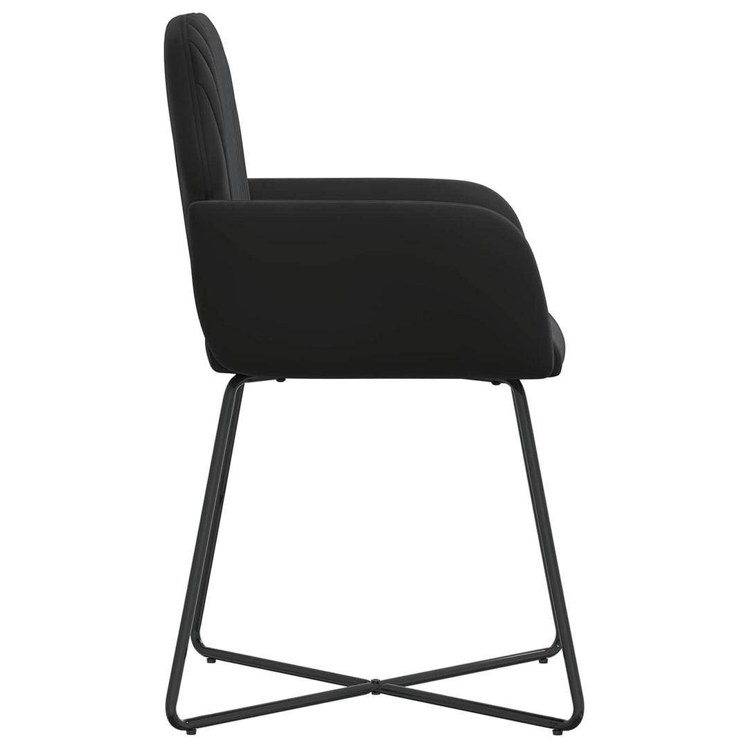 Spisestole 6 stk. Fløjl Sort 55 x 50 x 84 cm