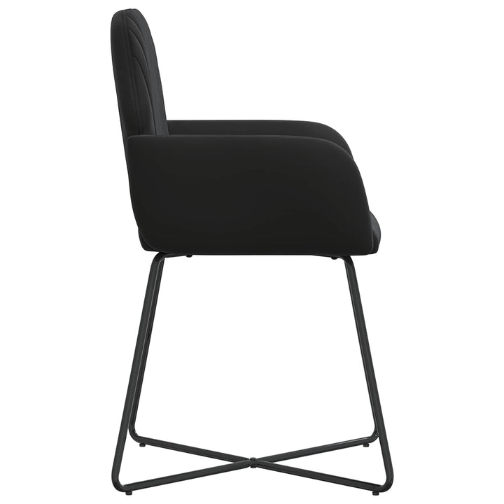 Spisestole 6 stk. Fløjl Sort 55 x 50 x 84 cm